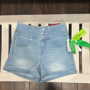GUESS High Waist Light Blue Denim Shorts